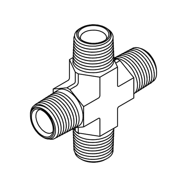 Tompkins Hydraulic Fitting-Steel04MP CROSS 5650-04-04-04-04 - main